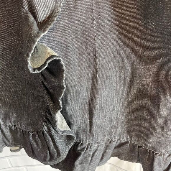 Anthro Leifsdottir Indigo Denim Ruffle Skirt Sz 6 - Picture 5 of 9